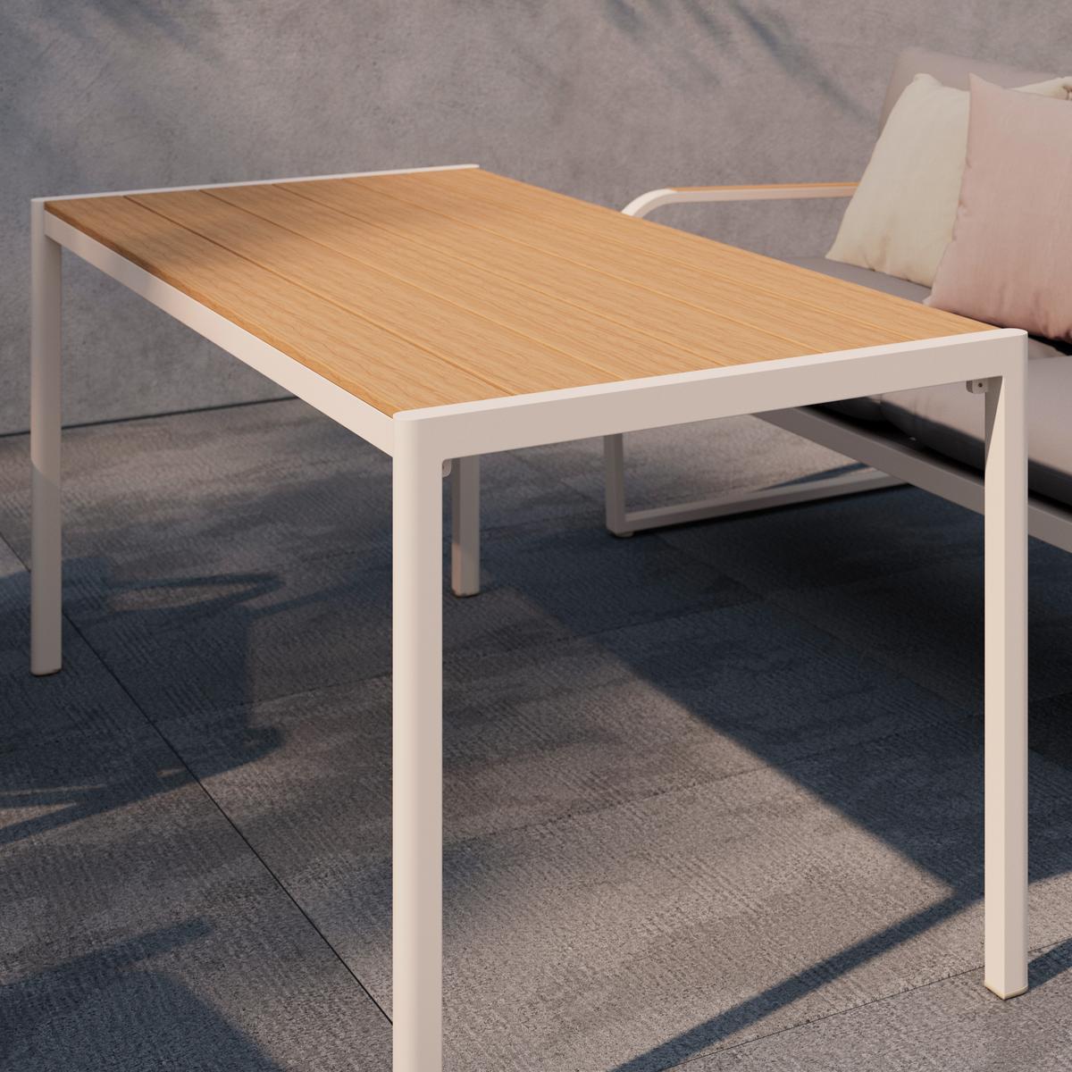 Garnitură grădină Florenz 2 - gri deschis/culoare lemn tec, Modern, plastic/metal - Mömax