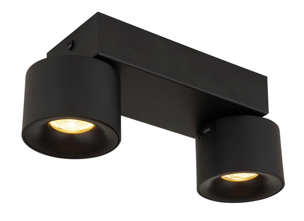 LED-Strahler Rae Schwarz max. 6 Watt - Transparent/Schwarz, Design, Kunststoff/Metall (20,5/7,2/12cm) - Globo