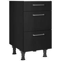 Schubkastenunterschrank Touch Schwarz - Edelstahlfarben/Schwarz, MODERN, Holzwerkstoff/Metall (45/87/56cm) - Nobilia