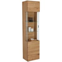 Vitrine Valera in Wildeiche - Wildeiche/Schwarz, KONVENTIONELL, Glas/Holz (50/207/37cm) - Premium Living