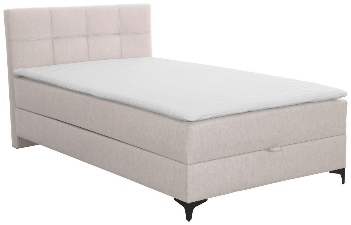 Oblazinjena Postelja Freddie, Bež, 120x200 - črna/bež, Konvencionalno, kovina/tekstil (120/200cm) - Mömax