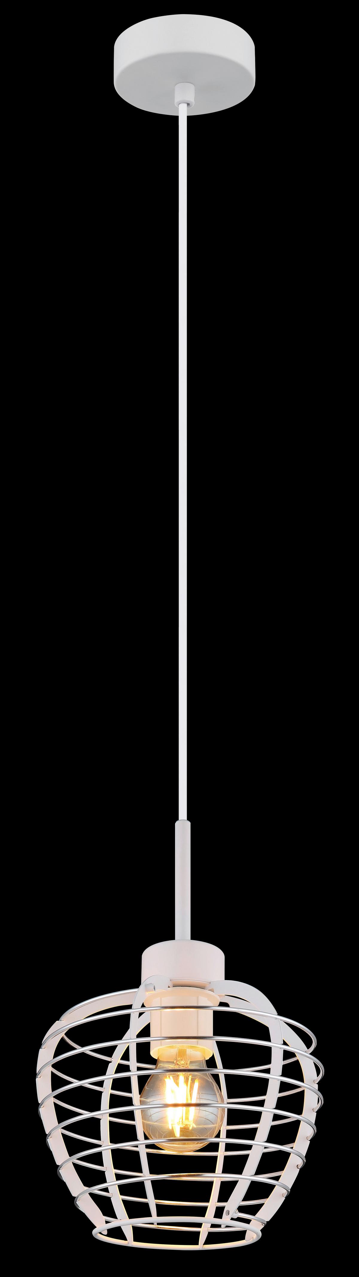 Viseća Svjetiljka Nesa - bijela/boje kroma, Basics, metal/plastika (20,5/120cm) - Globo