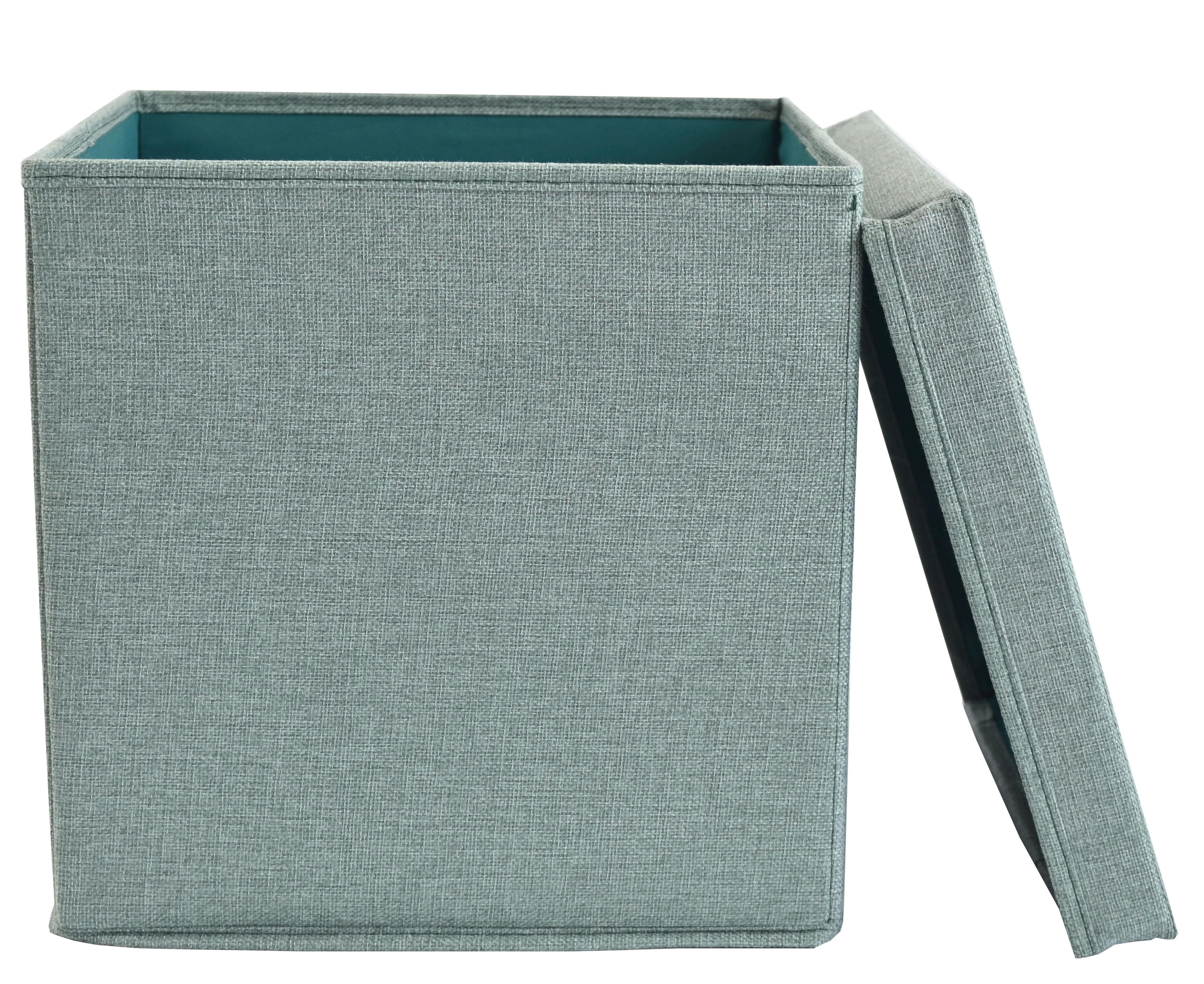 VIKBAR FÖRVARINGSKORG BOBBY -EXT- -AKT- -TOP- - grön, Modern, textil/kartong (33/33/33cm) - Mömax