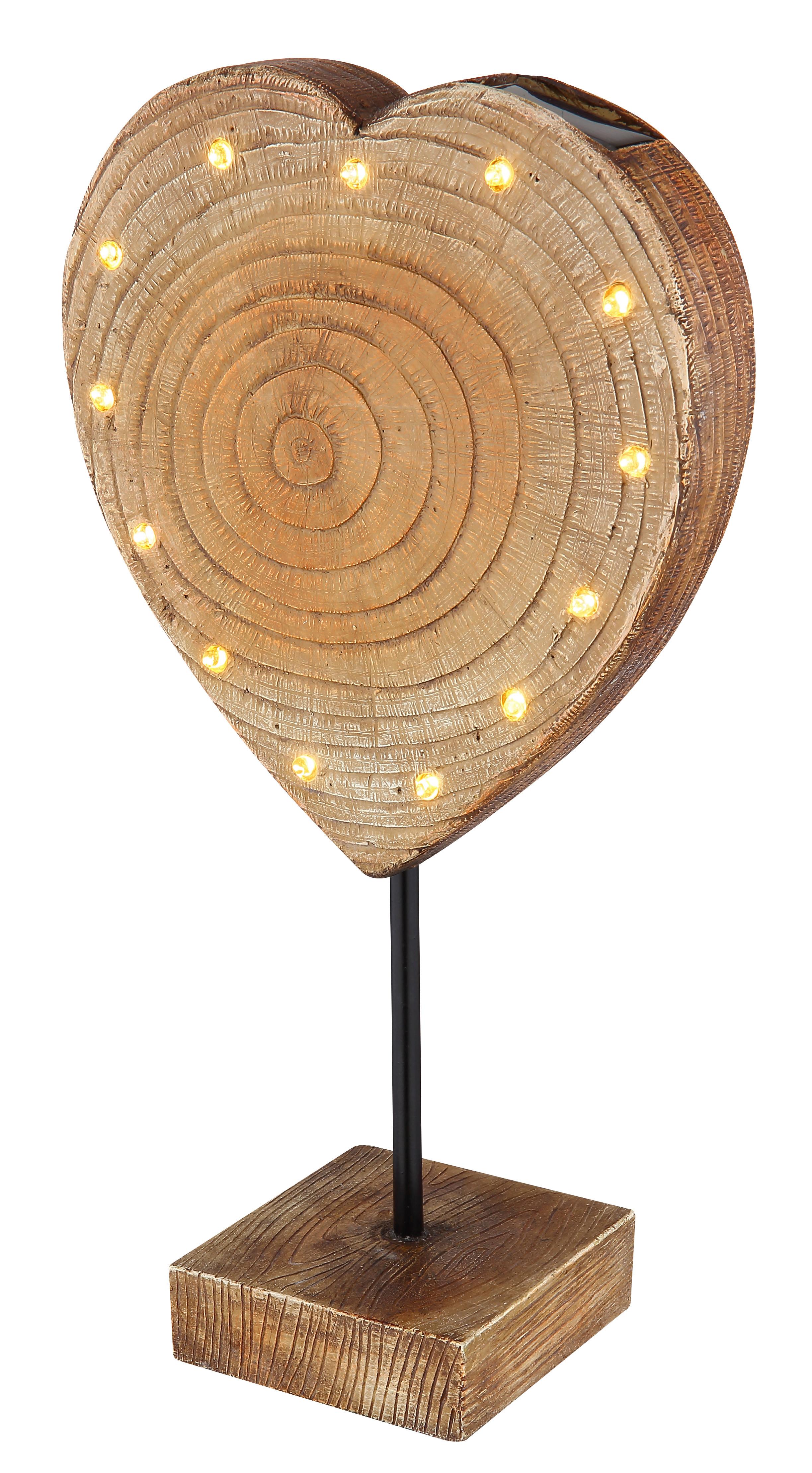 Solarna Svetilka Love, S Sijalko - črna/rjava, Natur, kovina/umetna masa (19/9,5/50cm) - Globo