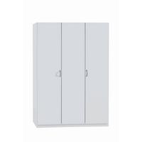 Omara S Klasičnimi Vrati Case, Bela - srebrne barve/bela, Basics, umetna masa/leseni material (136/197/54cm) - Boxxx