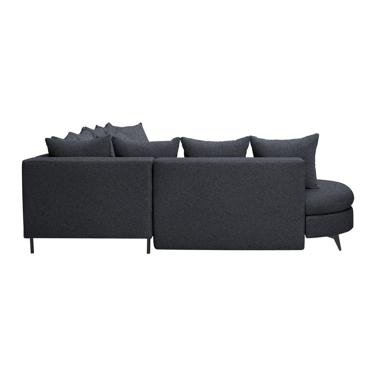 Ecksofa Axel Dunkelgrau - Dunkelgrau/Schwarz, MODERN, Textil/Metall (250/87/291cm) - Mömax