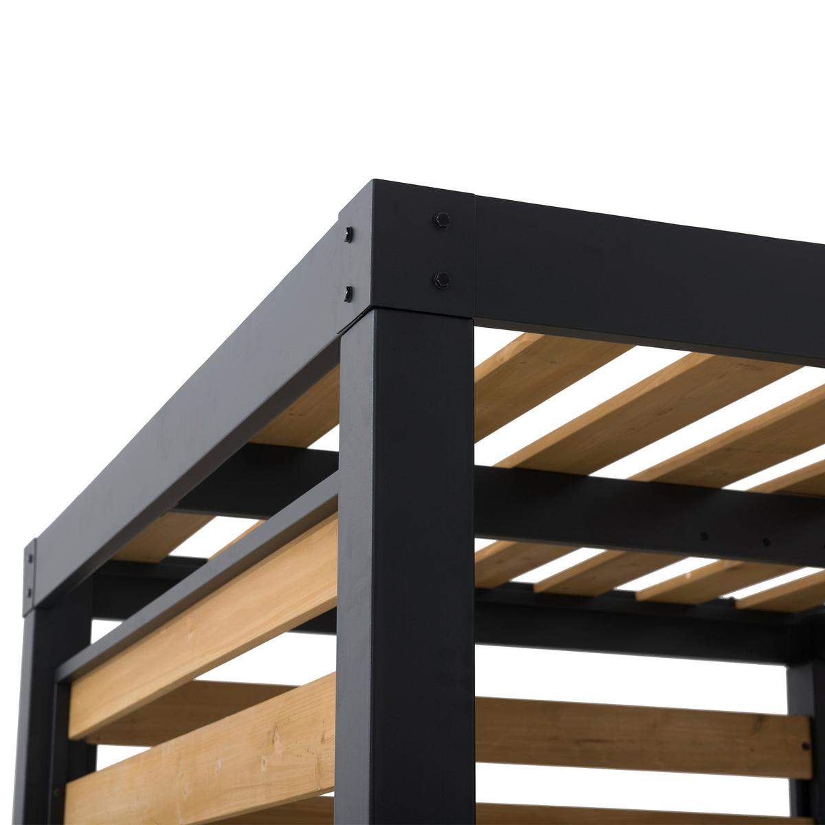 Pavillon Schwarz/Lärchefarben - Lärchefarben, MODERN, Holz/Metall (313/223/191cm)