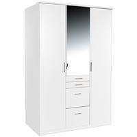 Kleiderschrank AACHEN ca. 135x198 cm Weiß - Alufarben/Weiß, KONVENTIONELL, Holzwerkstoff/Kunststoff (135/198/58cm) - MID.YOU