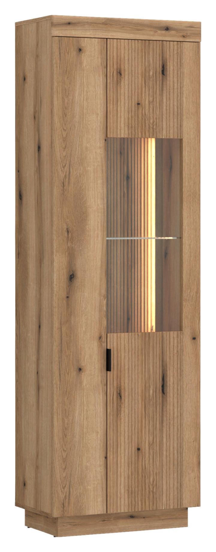 Vitrina Delamar - boje hrasta, Trend, staklo/drvni materijal (62,2/197,8/39,6cm) - Modern Living
