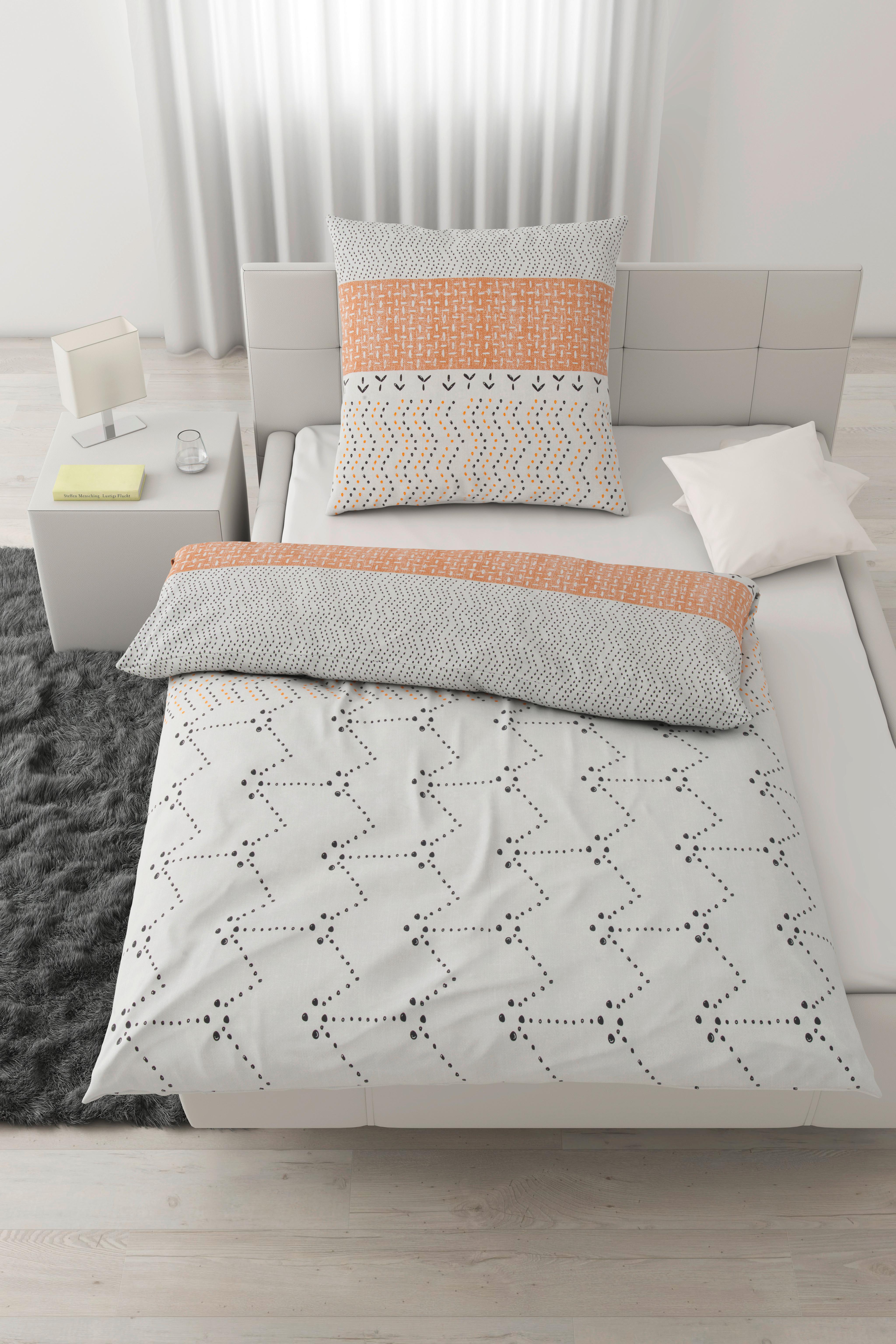 Bettwäsche Samuel Hellgrau/ Beige/Cappuccini 135x200cm - Beige/Hellgrau, MODERN, Textil (135/200cm) - Modern Living
