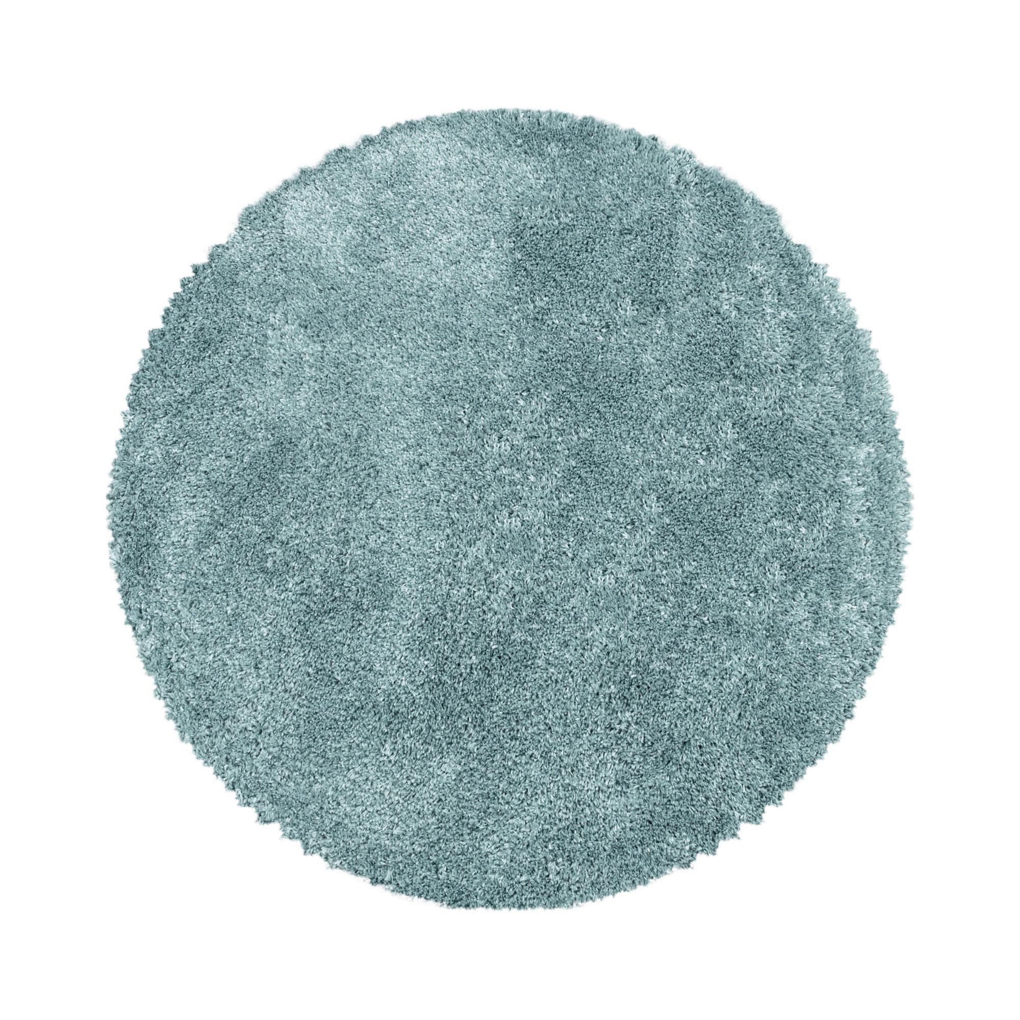 Hochflorteppich Fluffy Blau Ø ca. 160cm - Blau, Basics, Textil (160cm)