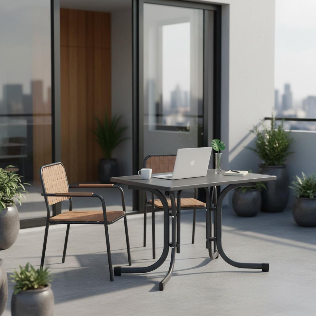 Siena Garden Gartenklapptisch ca.110x70x71cm Anthrazit - Anthrazit, KONVENTIONELL, Holzwerkstoff/Metall (110/70/71cm) - Siena Garden