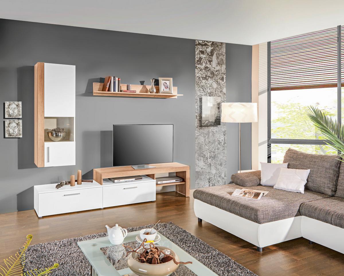 Regal Za Dnevni Boravak Iguan - bijela/crna, Moderno, plastika (250/190/40cm) - Best Price