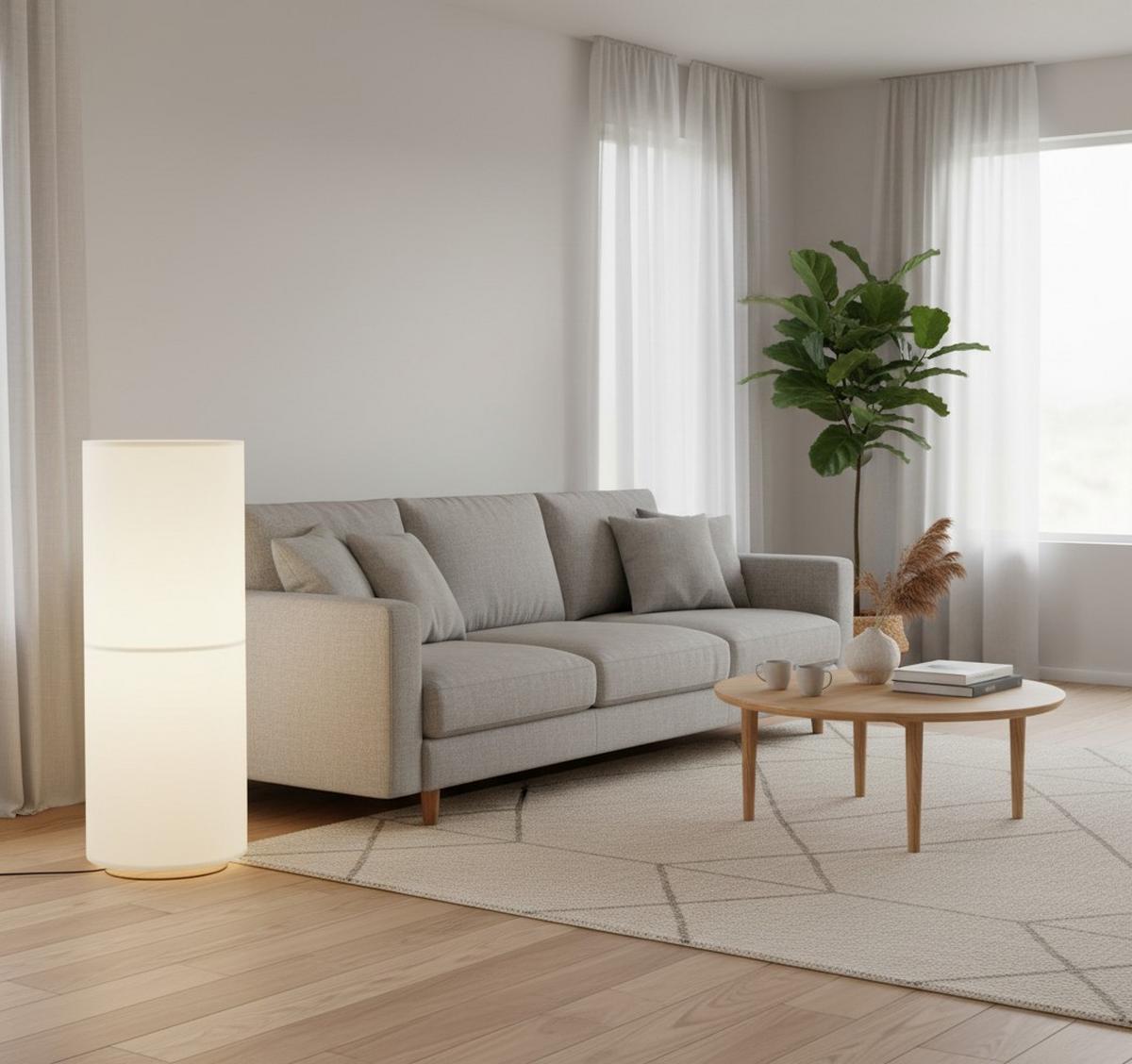 LAMPA STOJĄCA KUSUMA - biały, Design, tworzywo sztuczne/metal (30/83cm) - Collett's Monde