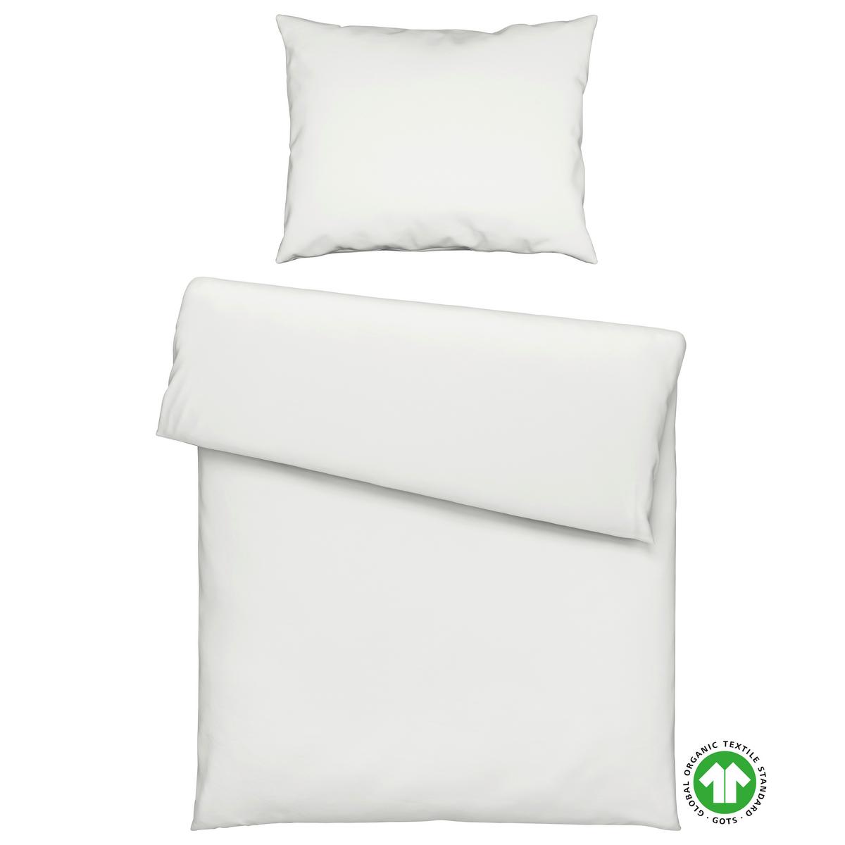 Bettwäsche Bio-Anna Uni Weiß ca. 140x200cm - Weiß, Natur, Textil (140/200cm) - ecoTree