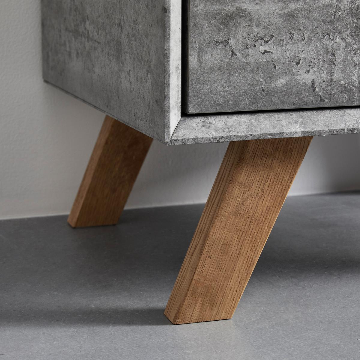 Éjjeliszekrény Casper - tölgyfa/szürke, Modern, fa (60/75/40cm) - Bessagi Home