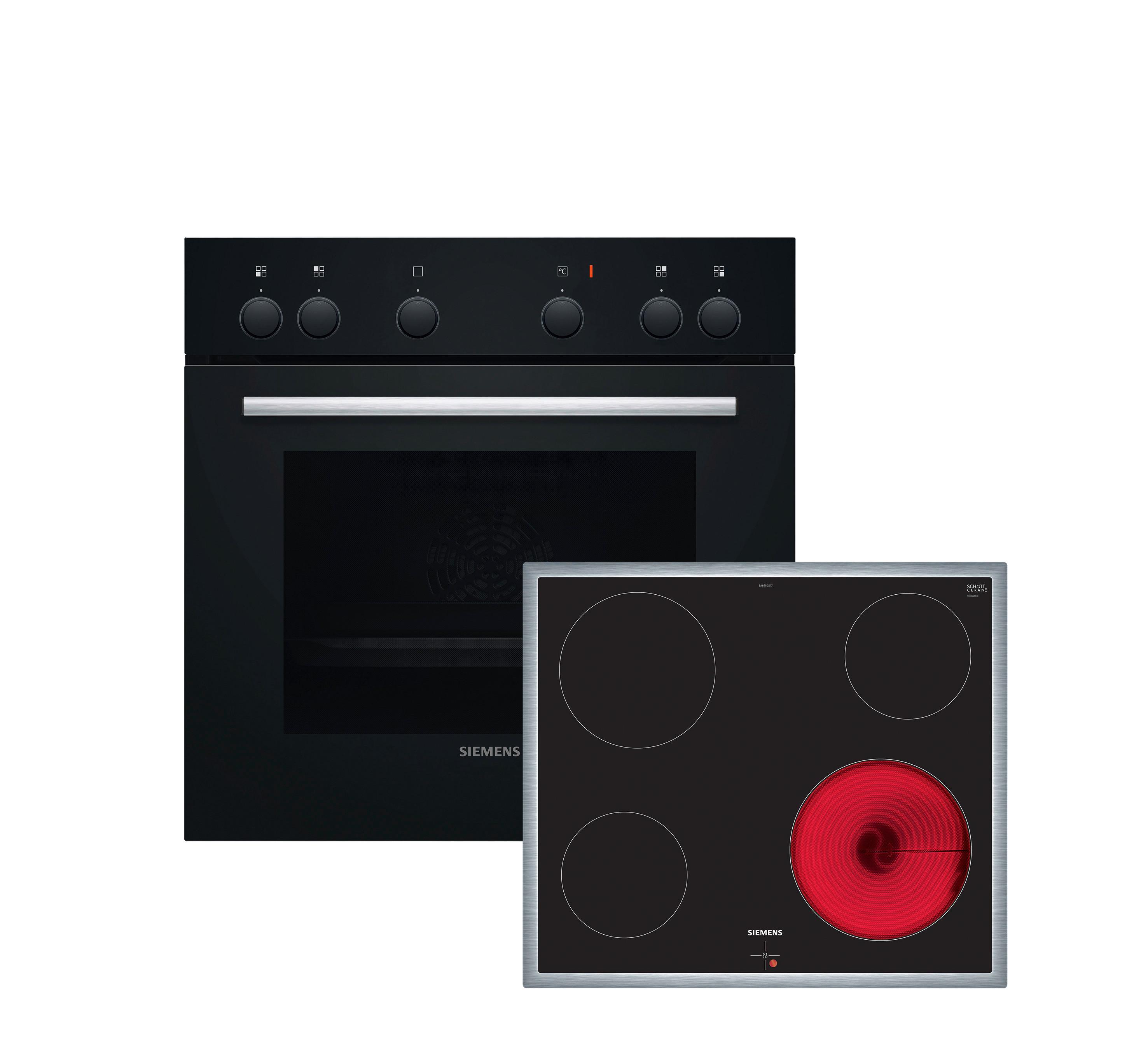Herdset EQPOWER01K in Schwarz/Edelstahlfarben - Basics (60cm) - Siemens