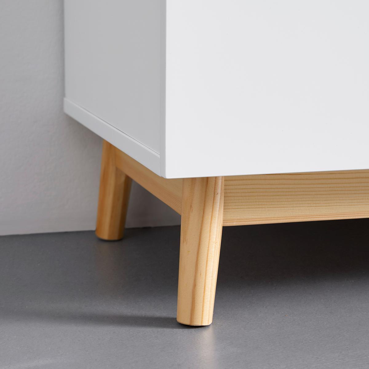 Kommode Nicole Weiß/Kiefer Echtholz/MDF - Weiß/Kieferfarben, MODERN, Holz (80/94,5/38cm) - Bessagi Home