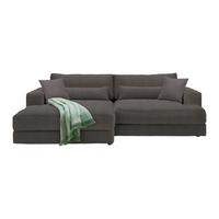 Ecksofa Fabiona links Braun - Schwarz/Braun, MODERN, Holz/Kunststoff (194/85/268cm) - Premium Living