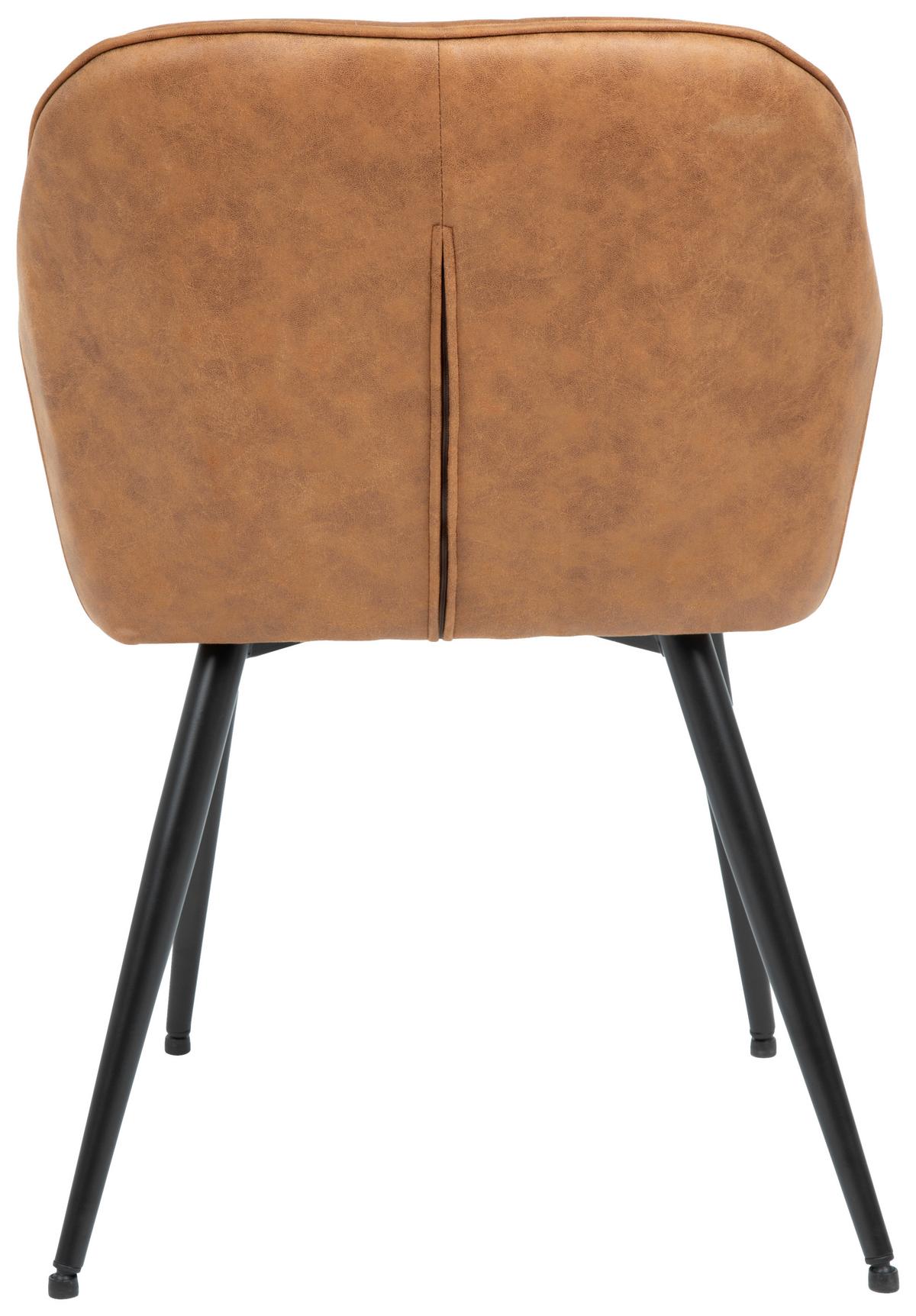 KRZESŁO Z PODŁOKIETNIKAMI ANCONA - czarny/brązowy, Romantik / Landhaus, metal/tkanina (55/80/61cm) - Livetastic