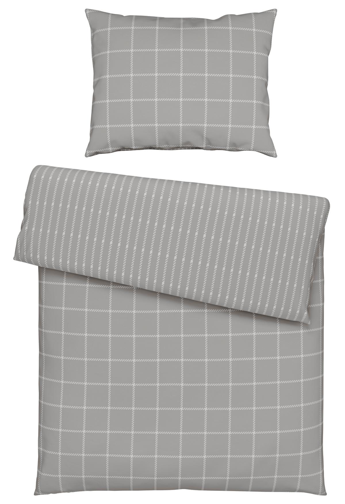 Bettwäsche Karo Allover Hellgrau ca. 140x200cm - Hellgrau, KONVENTIONELL, Textil (140/200cm) - Mömax