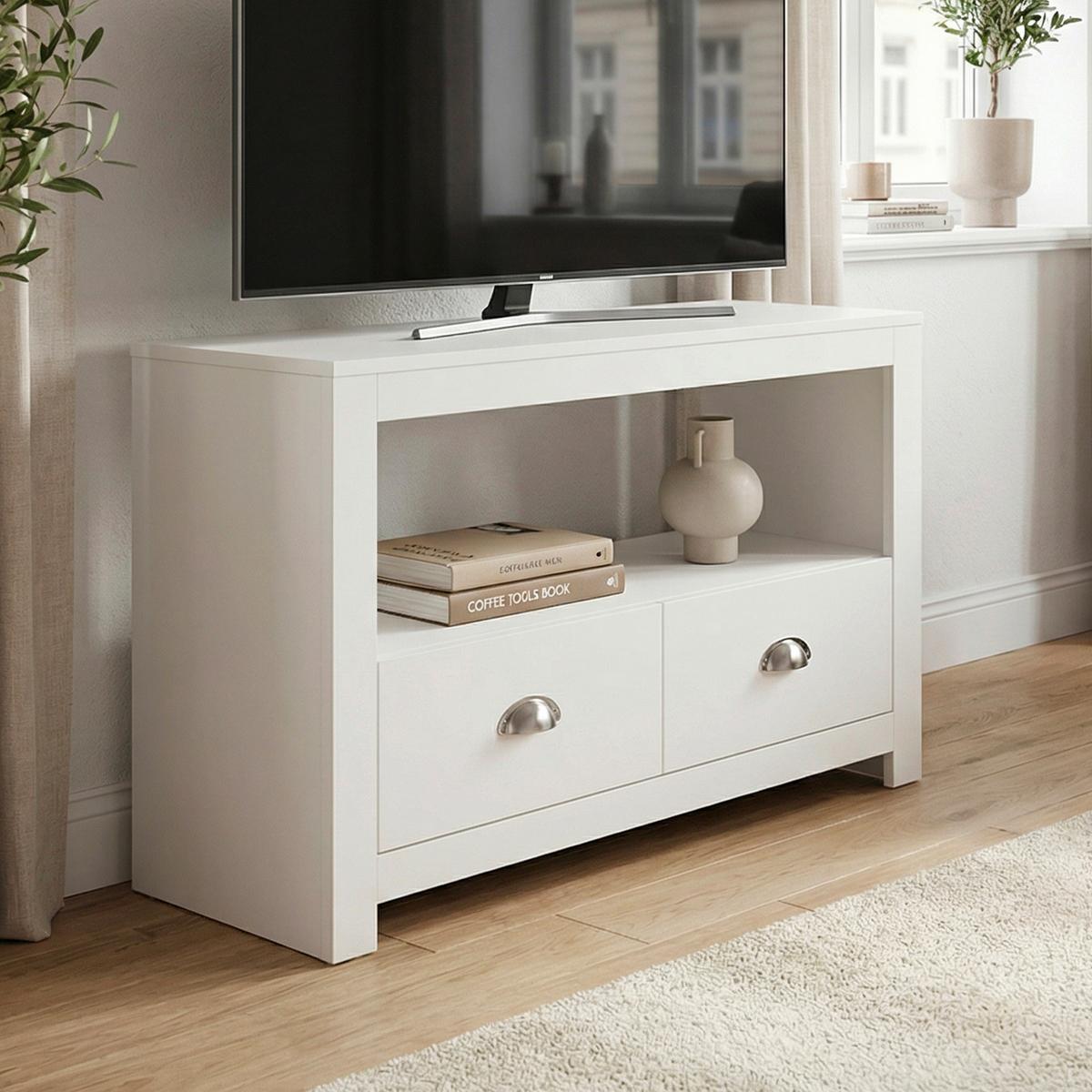 Comodă Joasă Wl7.770 - alb, Design, material pe bază de lemn (85/39/58cm) - Livetastic