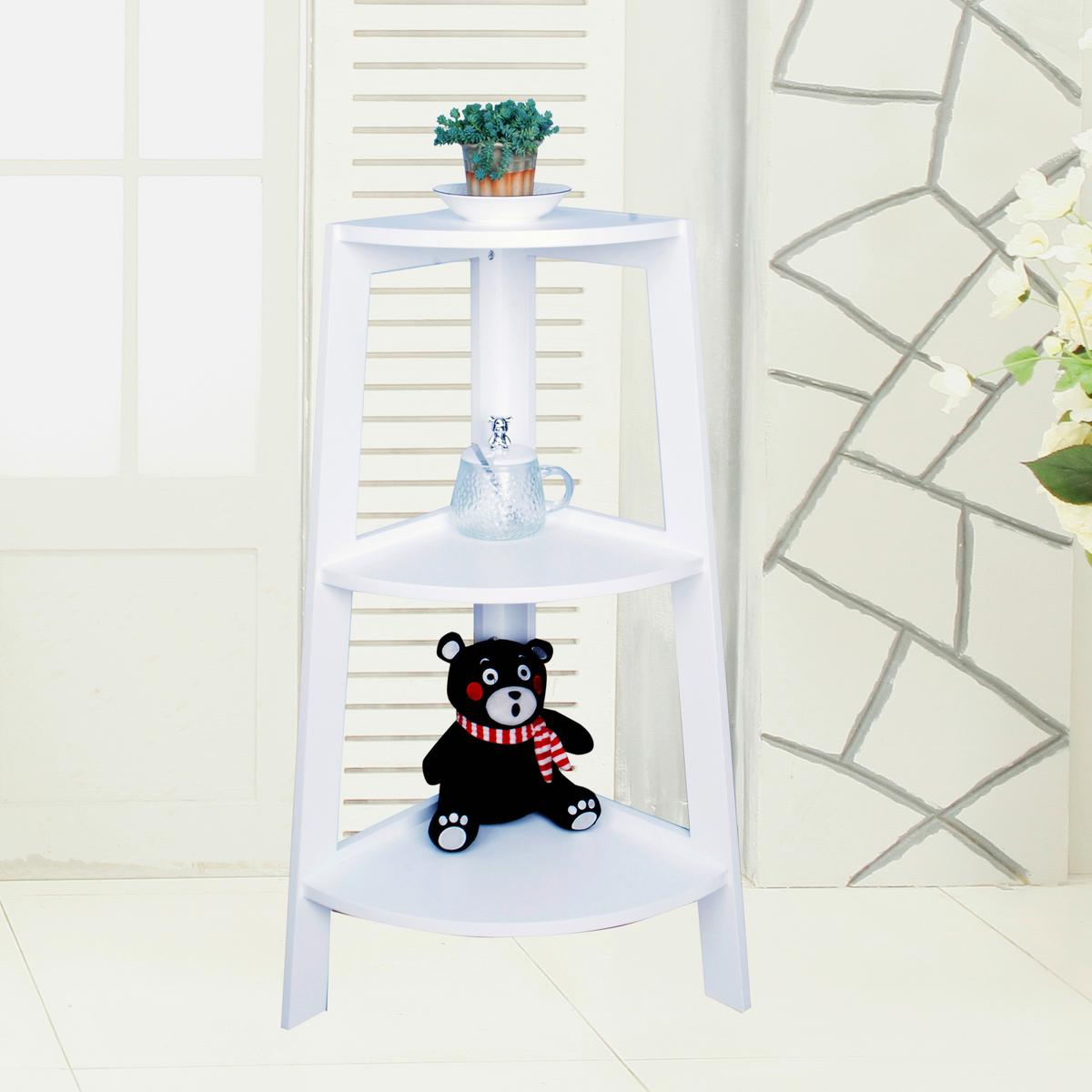Ugaona Polica Emil - bela, Moderno, pločasti materijal (37/80/37cm) - Modern Living