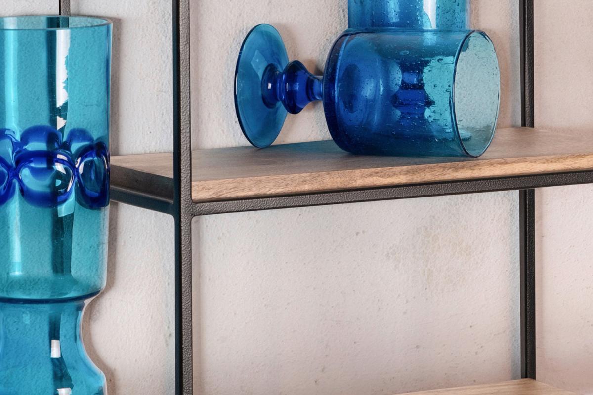 Stenski Regal Wl6.748 - črna, Design, kovina/les (60/40/18cm) - MID.YOU