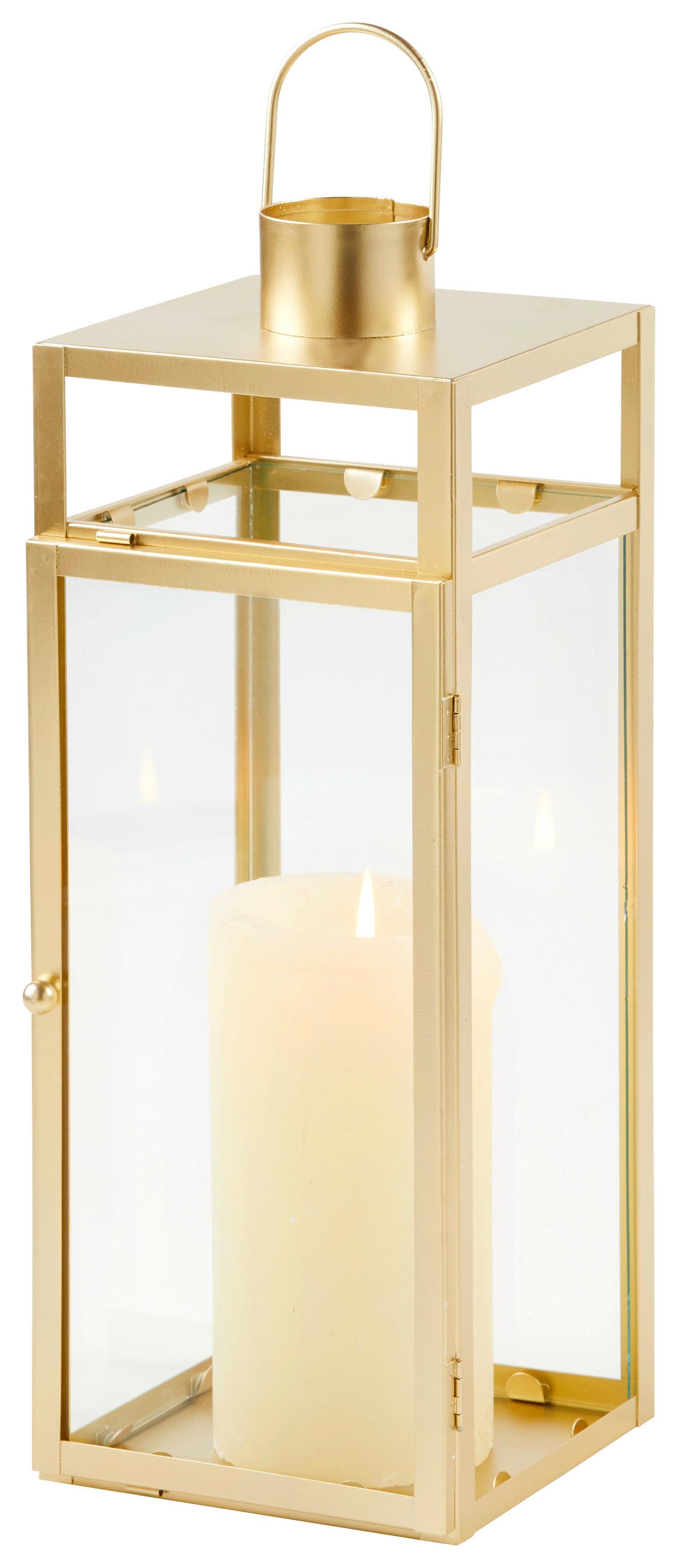 Laterna Lights -Paz- - zlate barve, Romantika, kovina/steklo (17/54/16cm) - Modern Living