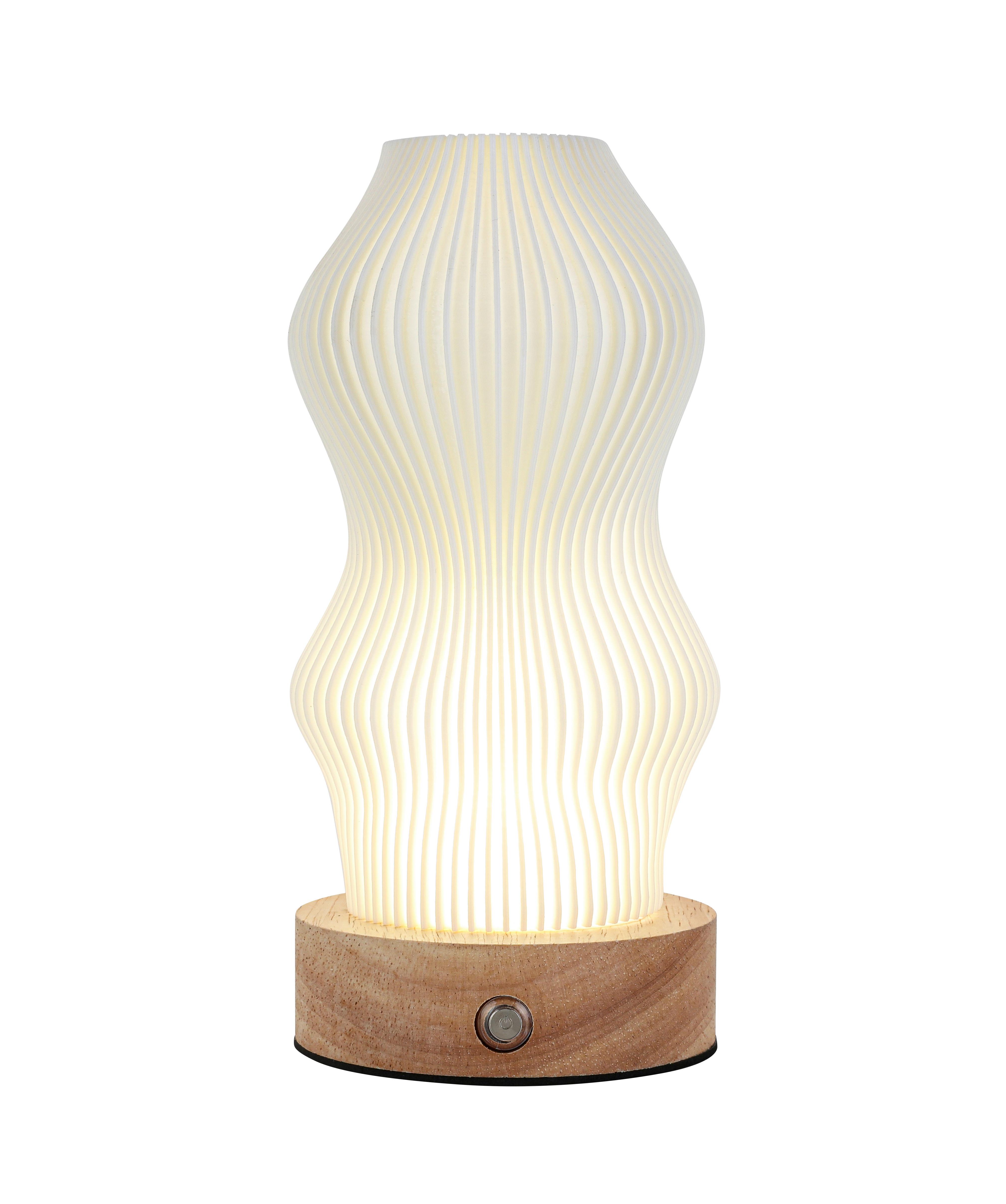 PORTABEL LAMPA GIRTL - vit/naturfärgad, Modern, metall/trä (14/21cm) - Mömax