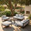 LOUNGEGARNITUR CHERRY - Hellgrau/Schwarz, MODERN, Kunststoff/Textil (265/73,5/265cm) - Bessagi Garden