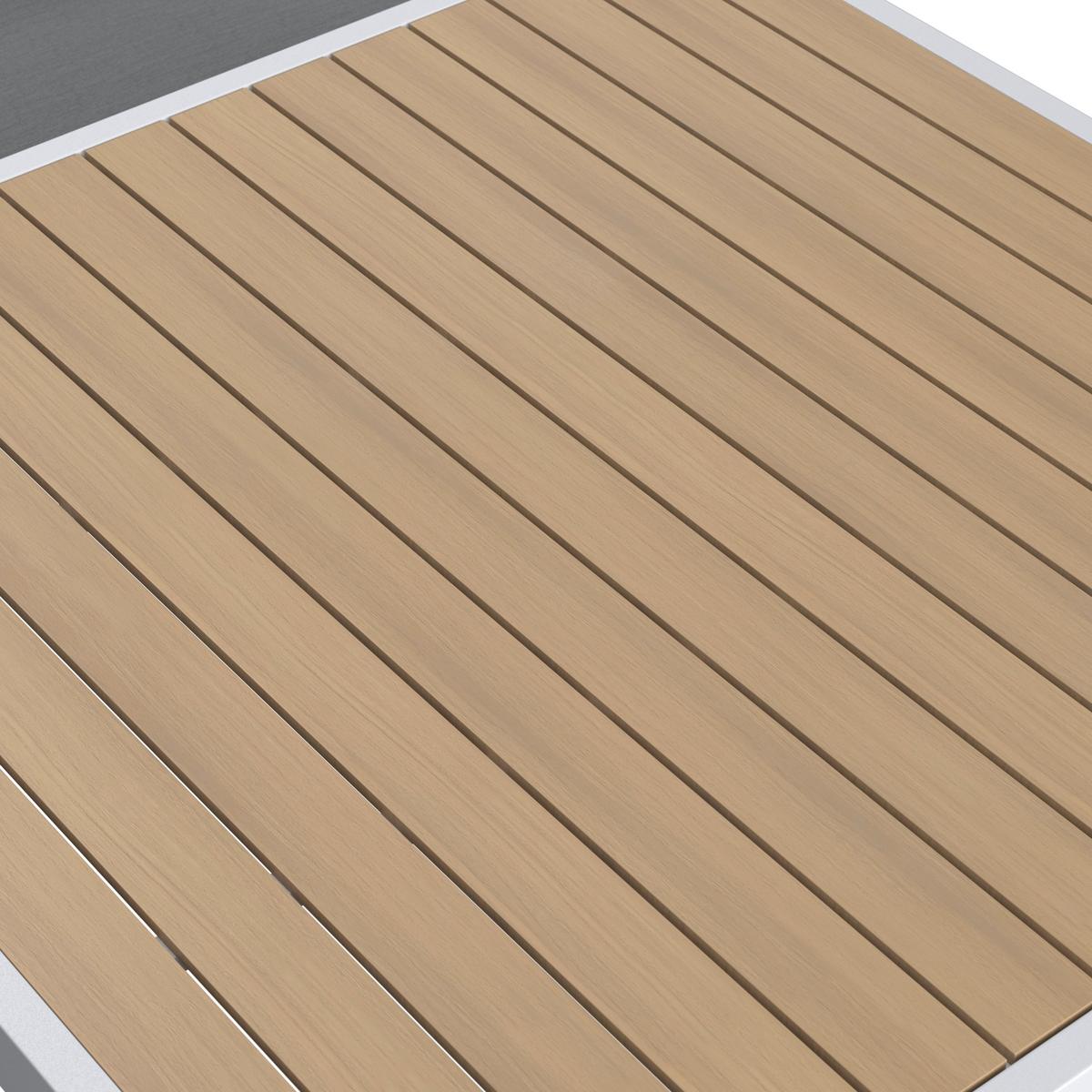 Dining-Loungeset Veneya Grau Outdoorstof/Metall/Polywood - Hellgrau/Naturfarben, MODERN, Kunststoff/Textil - Bessagi Garden