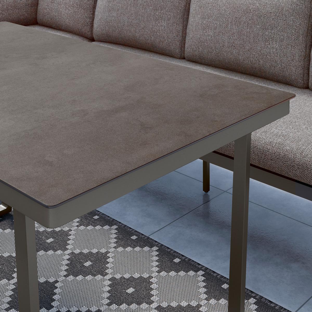 Baštenska Garnitura Emmi - prirodna boja/braon, Moderno, staklo/tekstil (256/68/68cm) - Mömax