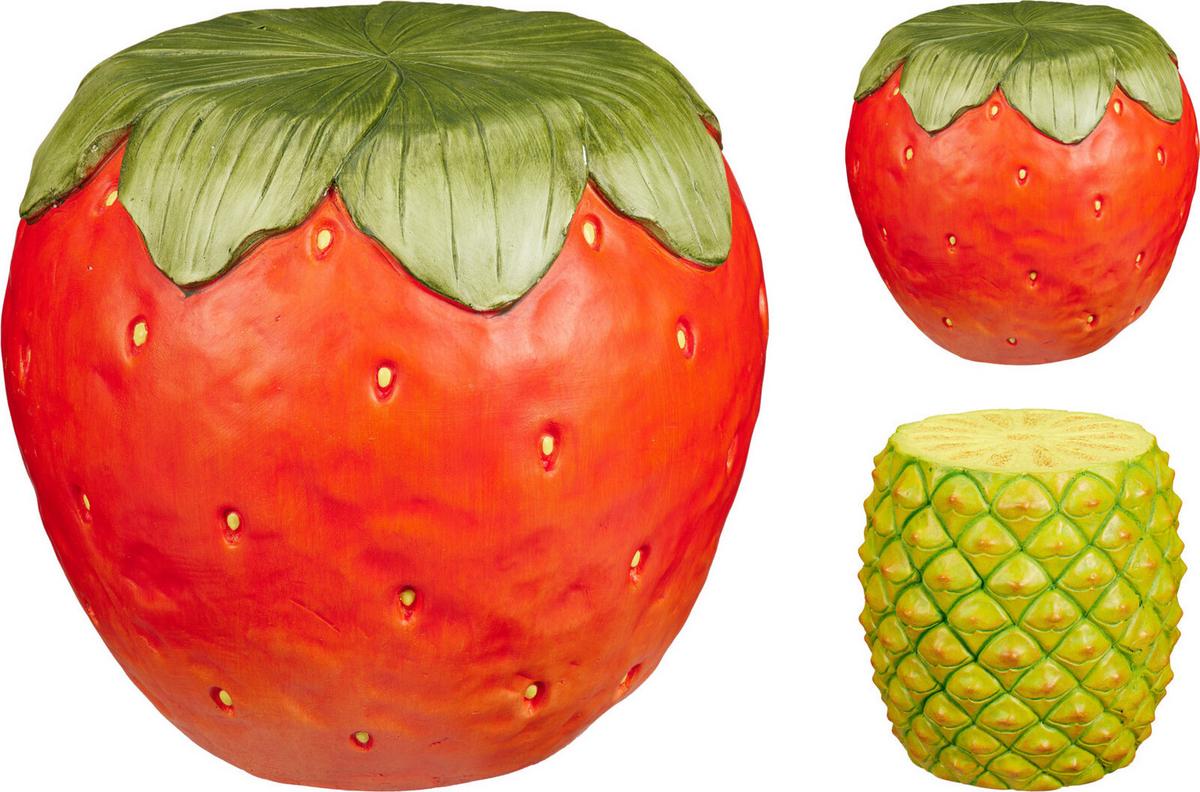 Ülőke Fruit - sárga/piros, műanyag (31/31/31cm)