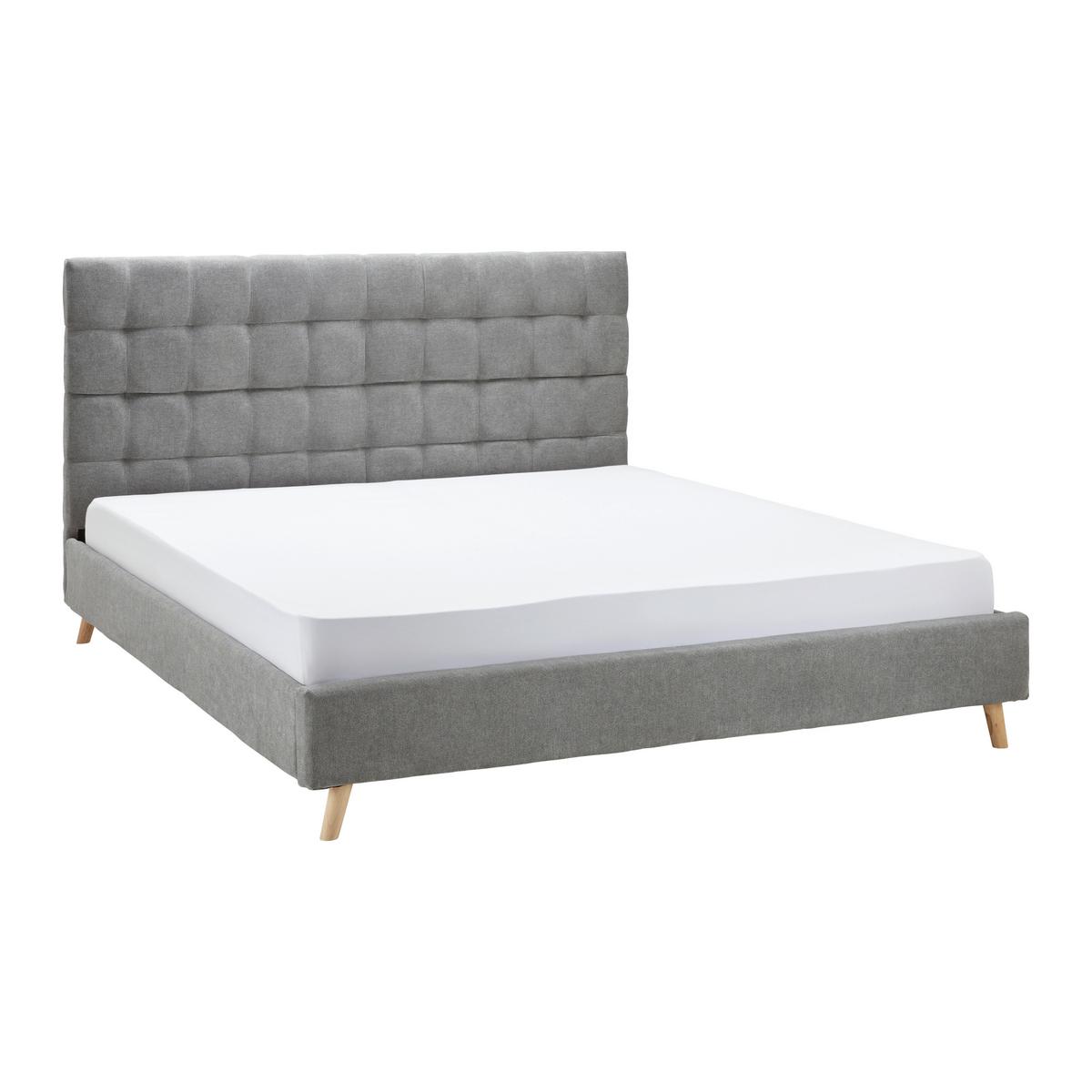 Polsterbett Cesaro ca. 180x200 cm Grau - Naturfarben/Grau, MODERN, Holz/Textil (180/200cm) - Bessagi Home