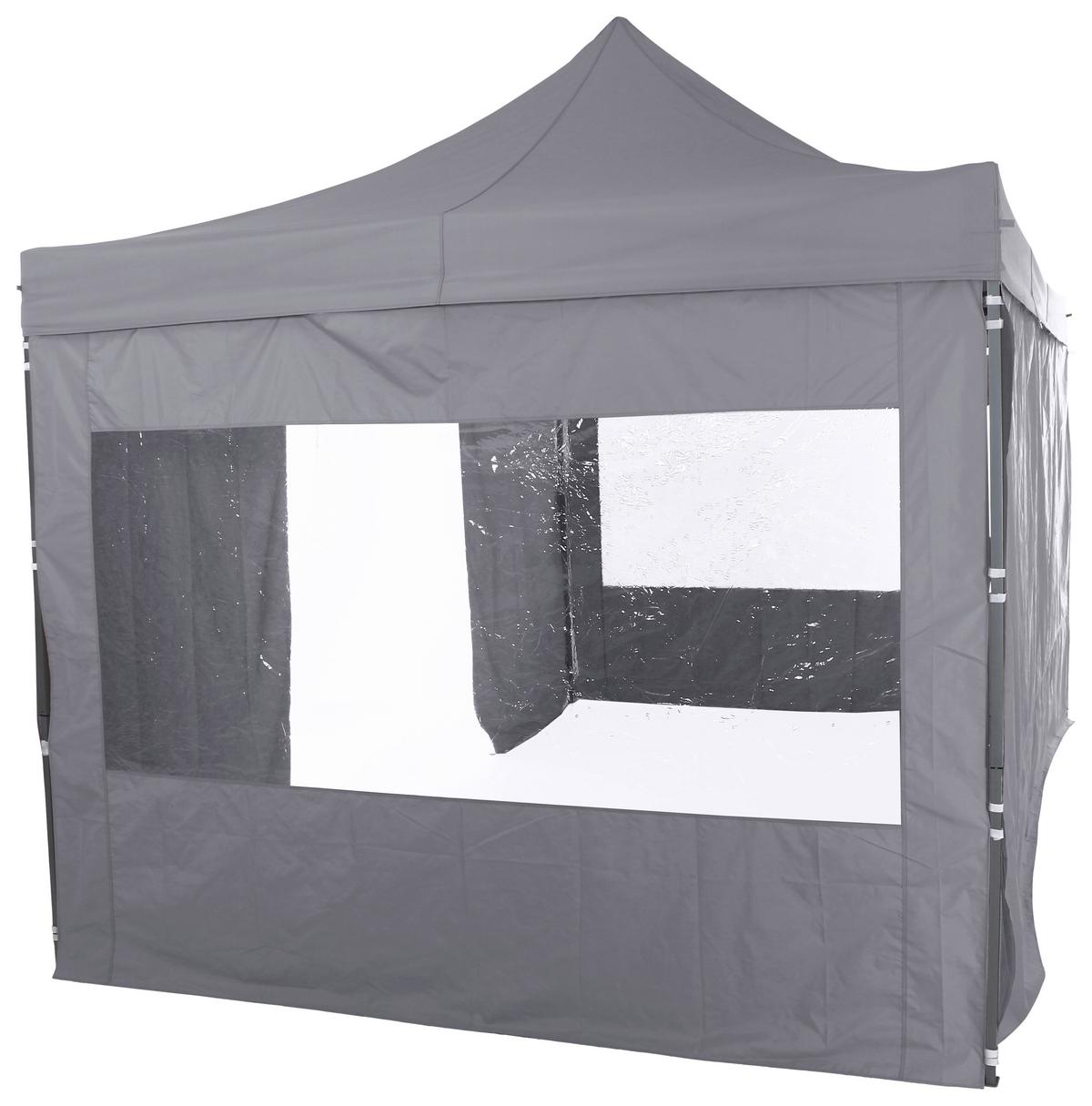 Pavillon 450x300 cm mit Seitenteilen - Grau, KONVENTIONELL, Textil (450/330/300cm) - Siena Garden