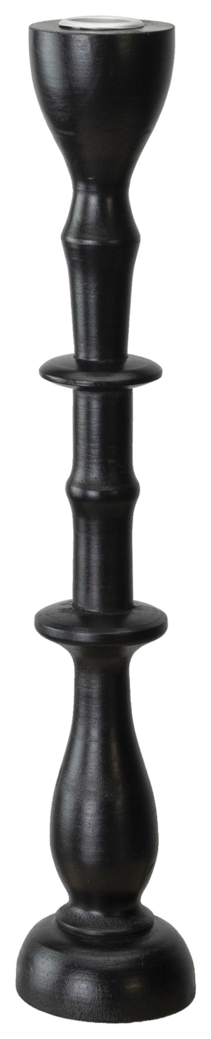 Svečnik Noir -Paz- - črna, kovina/leseni material (7,3/33,7cm) - Modern Living