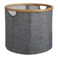Aufbewahrungsbox in Grau 'Bamboo' Ø ca. 38cm/H 32 cm - Grau, MODERN, Holz/Textil (38/32cm) - Bessagi Home Aufbewahrungsbox in Grau 'Bamboo' Ø ca. 38cm/H 32 cm - Grau, MODERN, Holz/Textil (38/32cm) - Bessagi Home