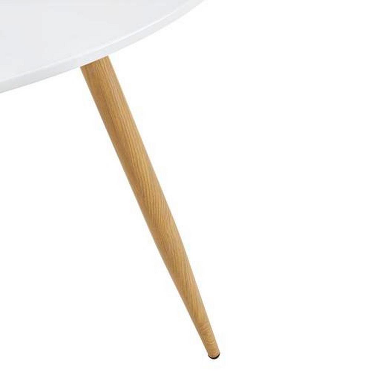 Esstisch rund John Weiß MDF Ø ca. 80 cm - Eichefarben/Weiß, MODERN, Holz/Metall (80/76cm) - Bessagi Home