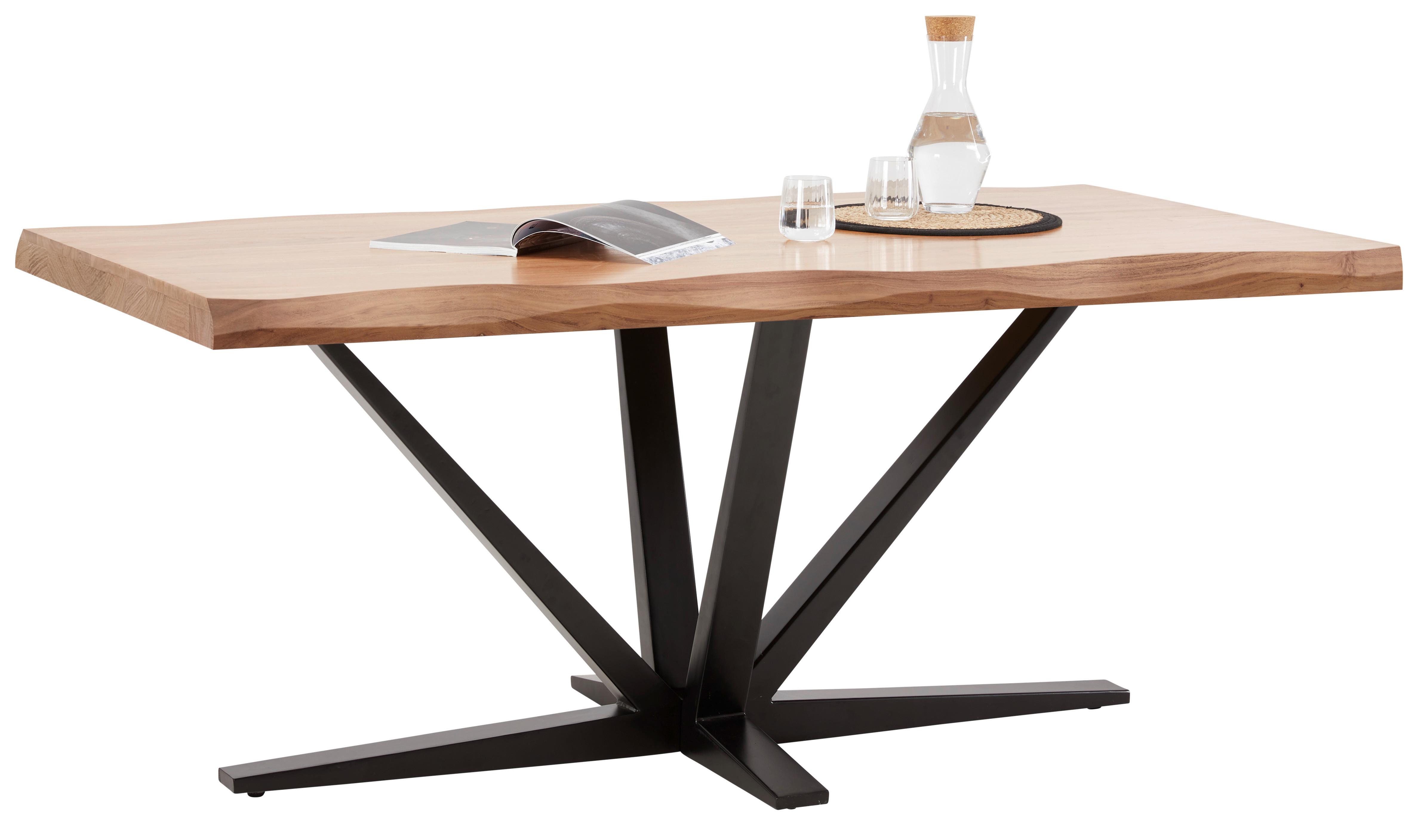 Masă VECTOR - negru/culoare lemn acacia, Modern, lemn/metal (180/90/76cm) - Zandiara
