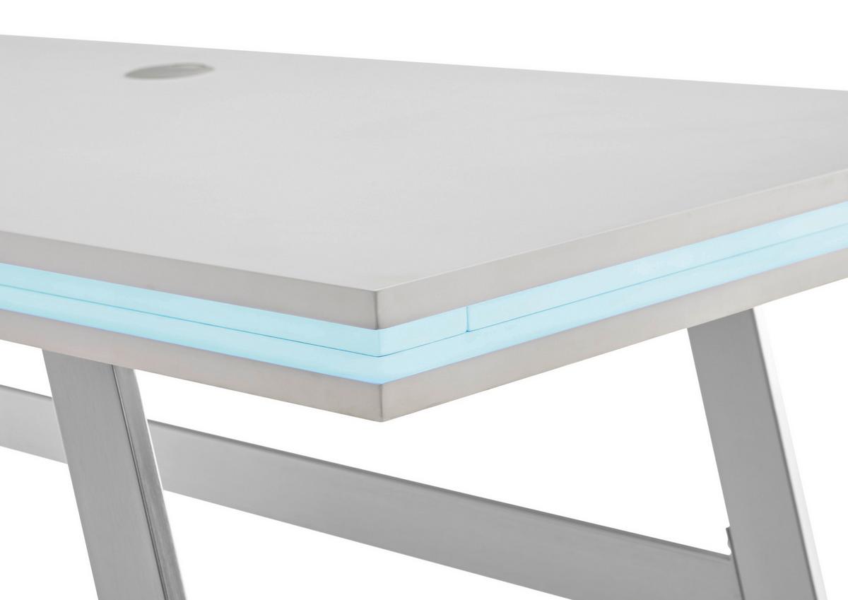Pisalna Miza Tiflis 1 - barve nerjavečega jekla/bela, Moderno, kovina/leseni material (140/75/60cm) - Mömax