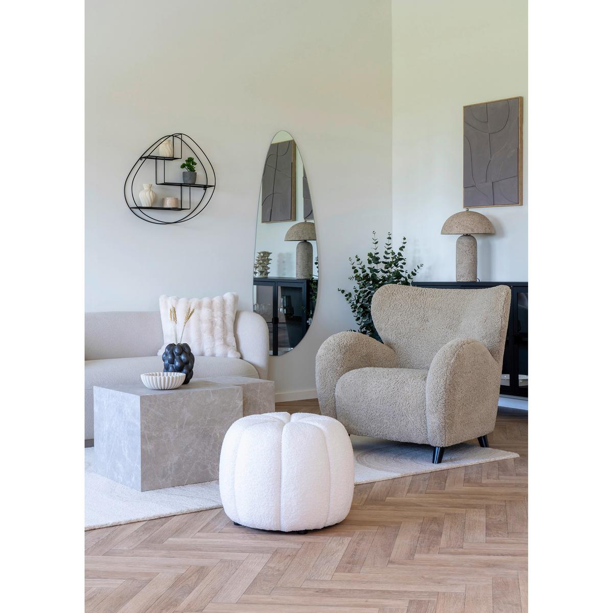 Pouf Paisley Weiß - Weiß, Basics, Textil (48/38/48cm)