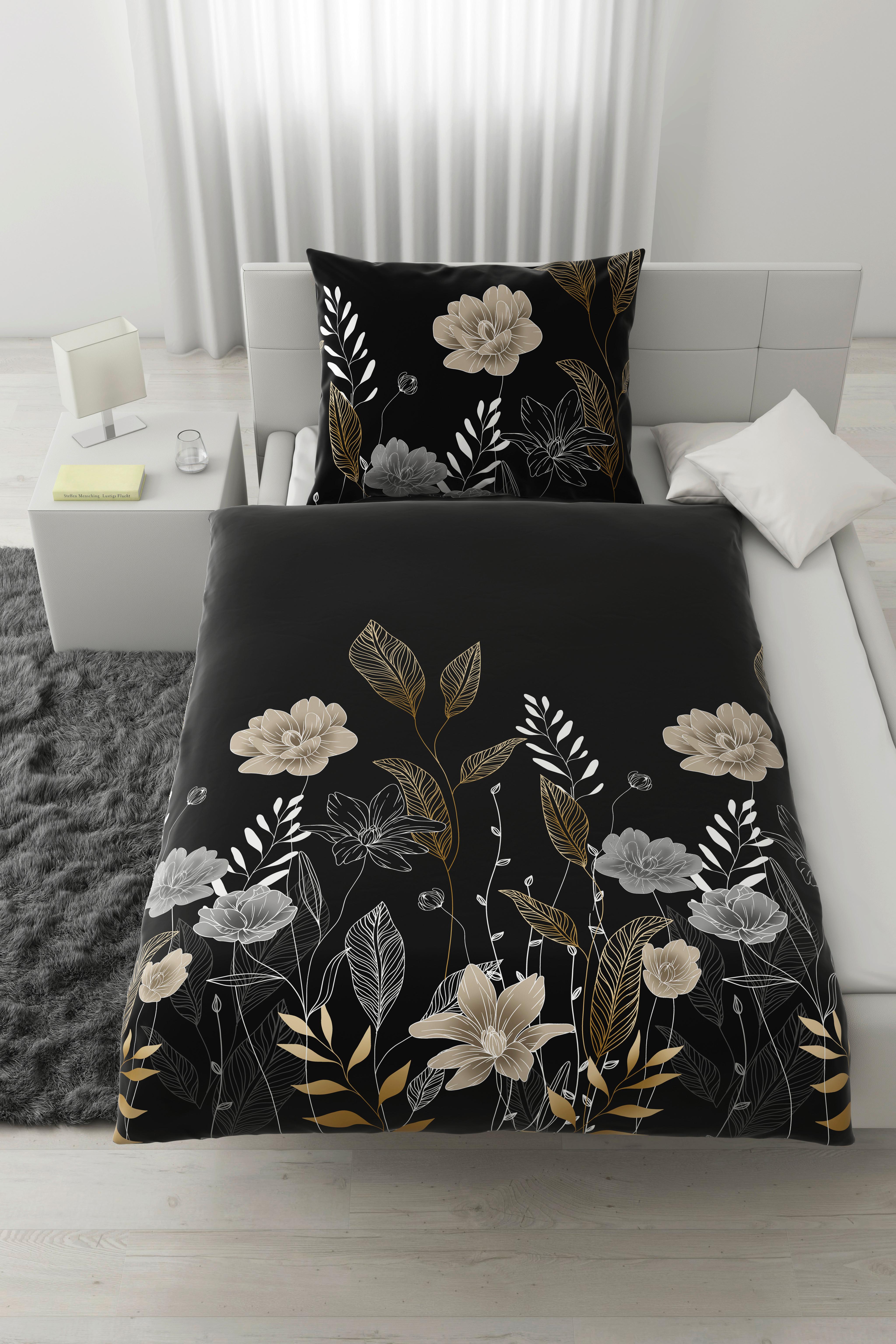 Lenjerie de pat Nala XXL cca. 200x220/2x70x90 cm - antracit, Romantik / Landhaus, textil (200/220cm) - Mömax