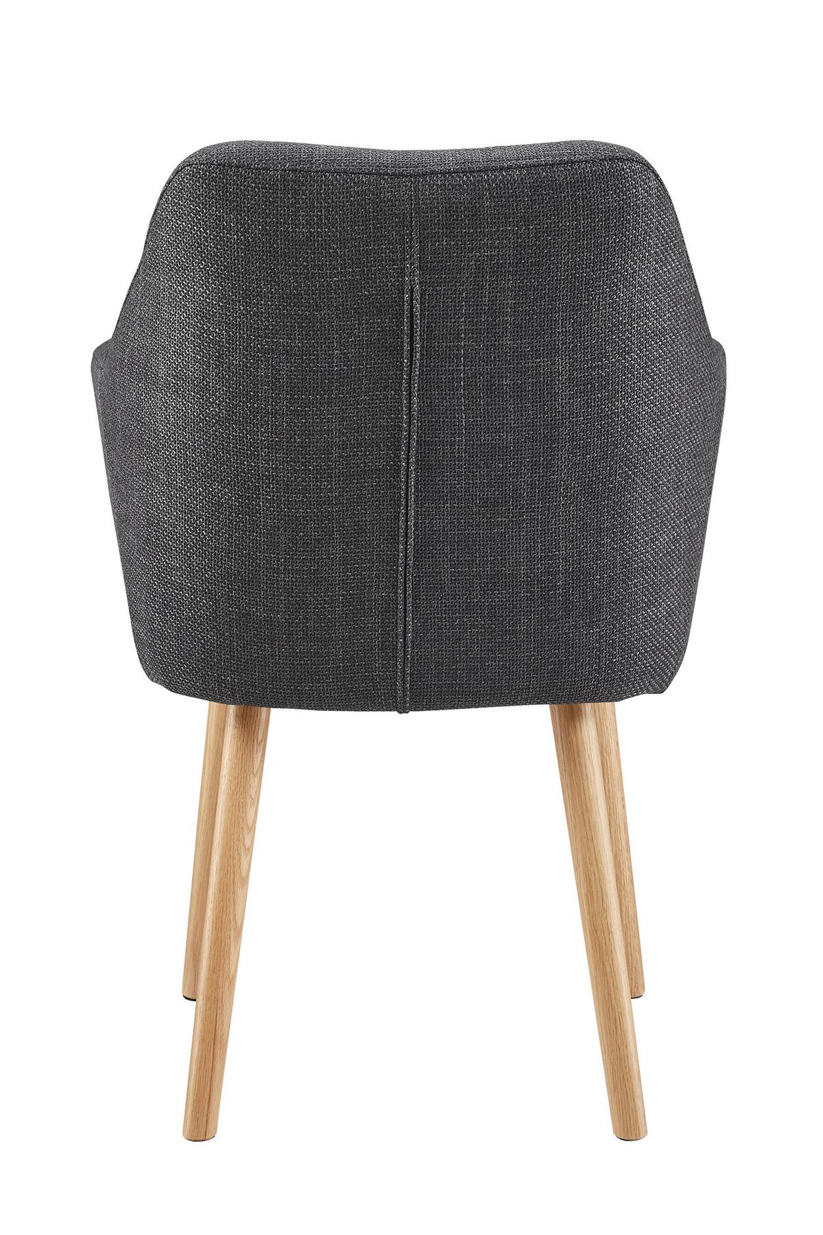 Naslanjač Holz, Temno Siva - temno siva/naravne barve, Moderno, tekstil/les (62/84/60cm) - Livetastic