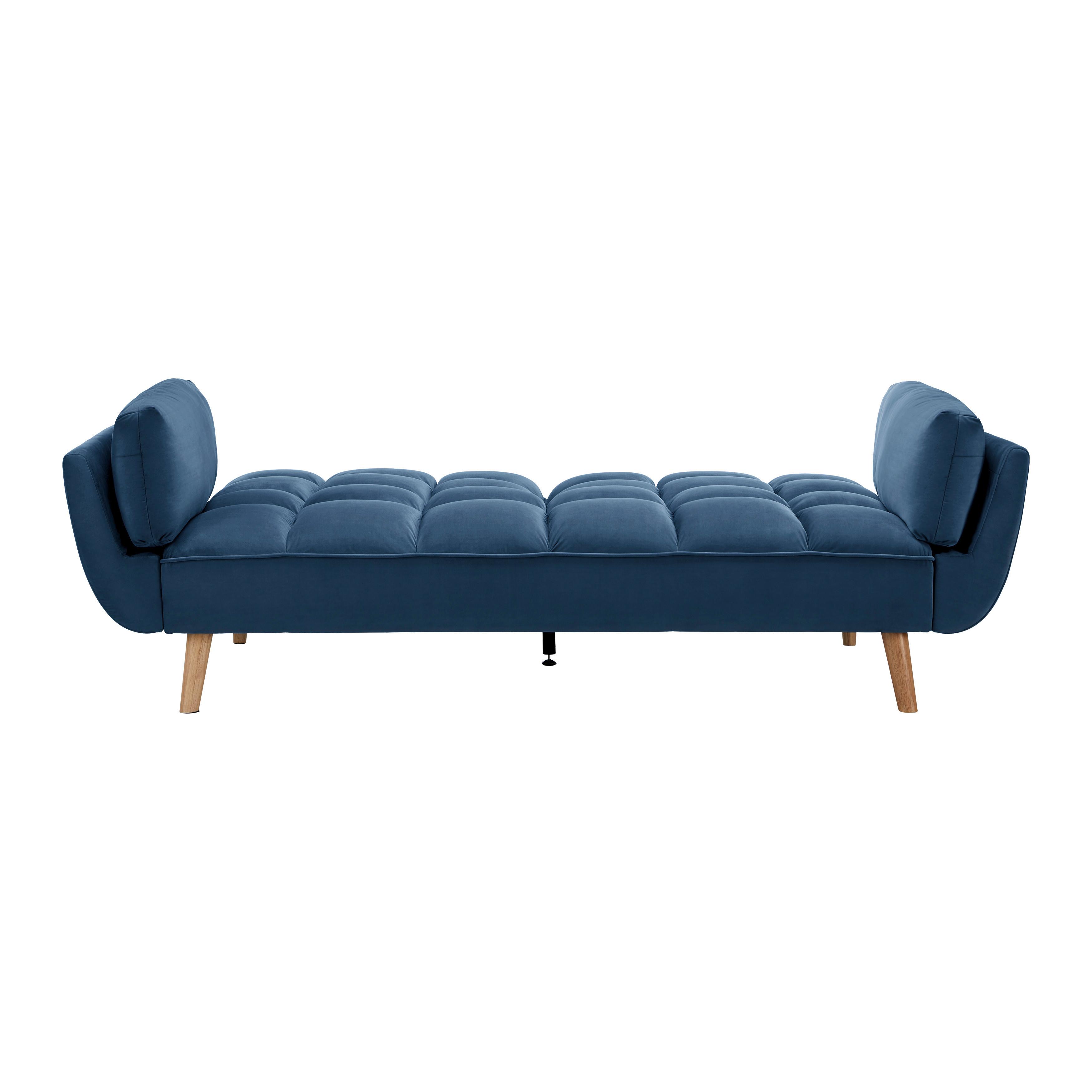 BÄDDSOFFA CORA - blå/naturfärgad, Modern, trä/textil (214/92/81cm) - Bessagi Home