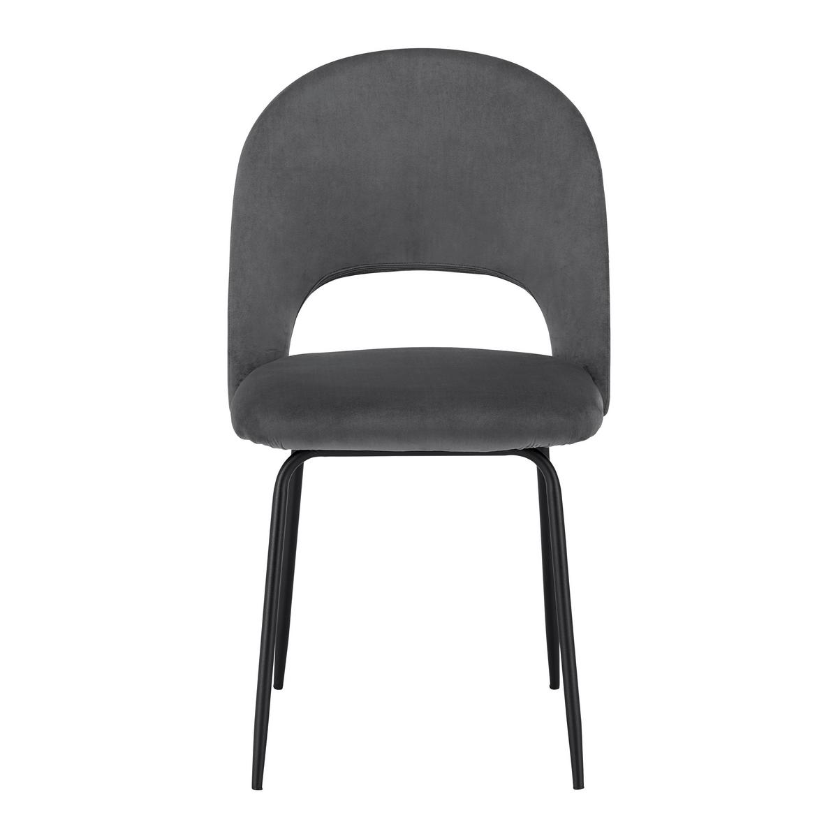 KRZESŁO ROMY - czarny/szary, Modern, metal/tkanina (51/88/58cm) - Bessagi Home