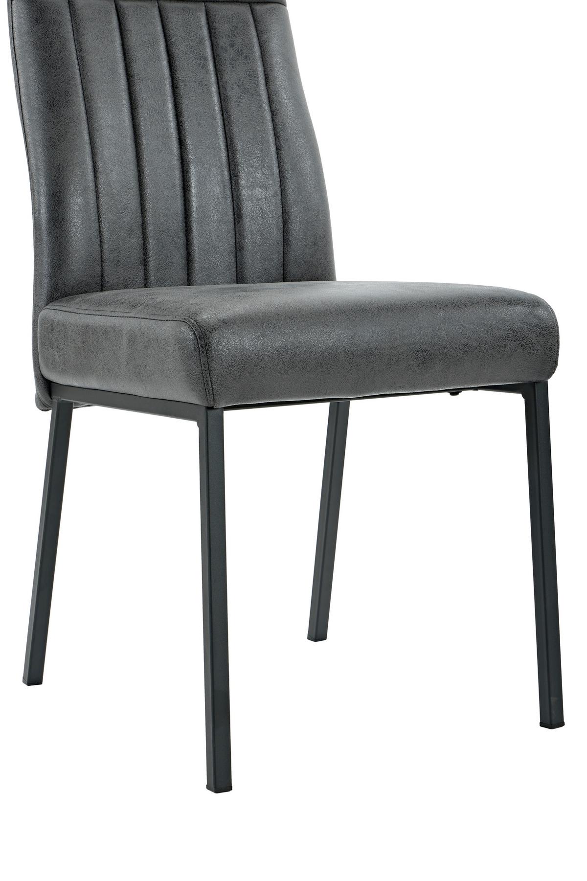 STUHL-SET CATANIA II S 4ER-SET - Anthrazit/Schwarz, MODERN, Textil/Metall (44/96/62cm) - MID.YOU