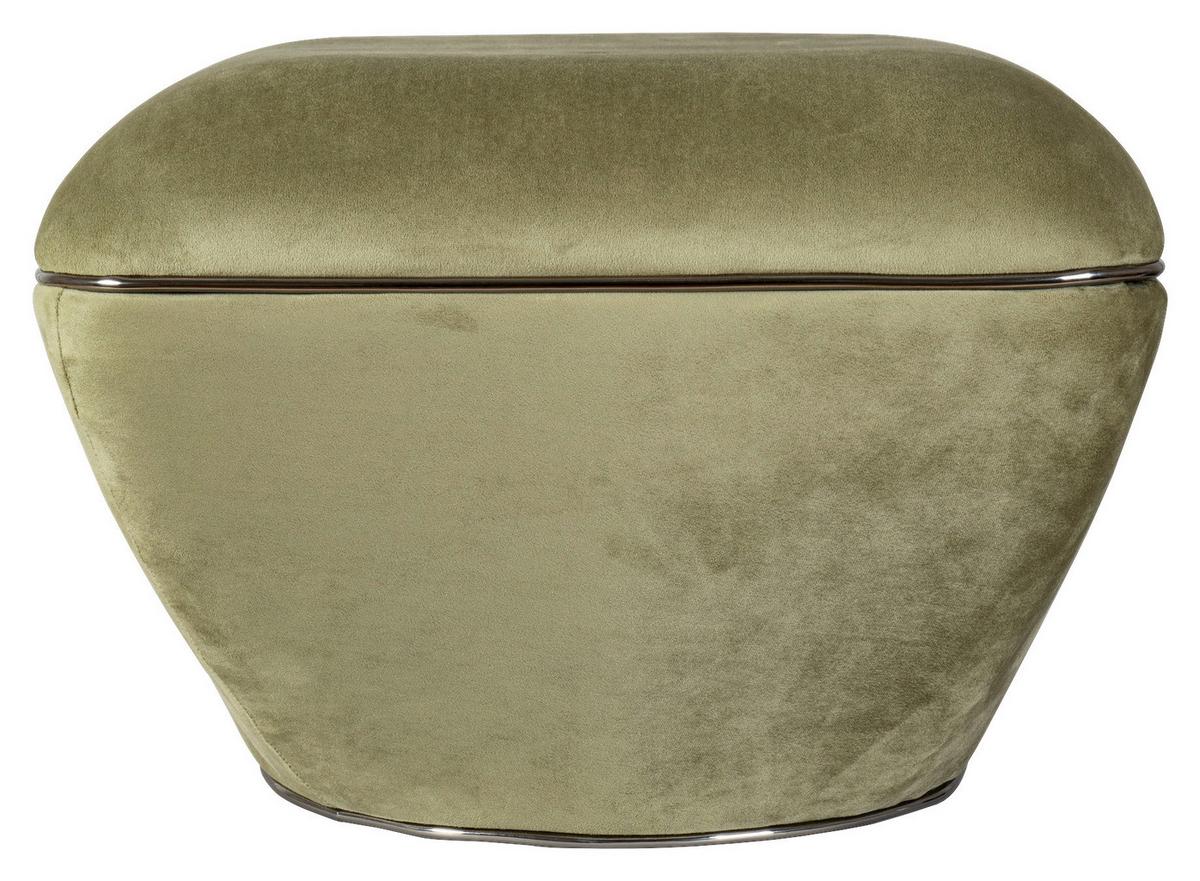 HOCKER CONTESSA 125 - Graphitfarben/Grün, Design, Textil/Metall (60/42,5cm) - Kayoom