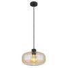 HANGLAMP ZIRLOP - Amberkleurig/Zwart, Modern, Glas/Metaal (28/28/120cm) - Mömax