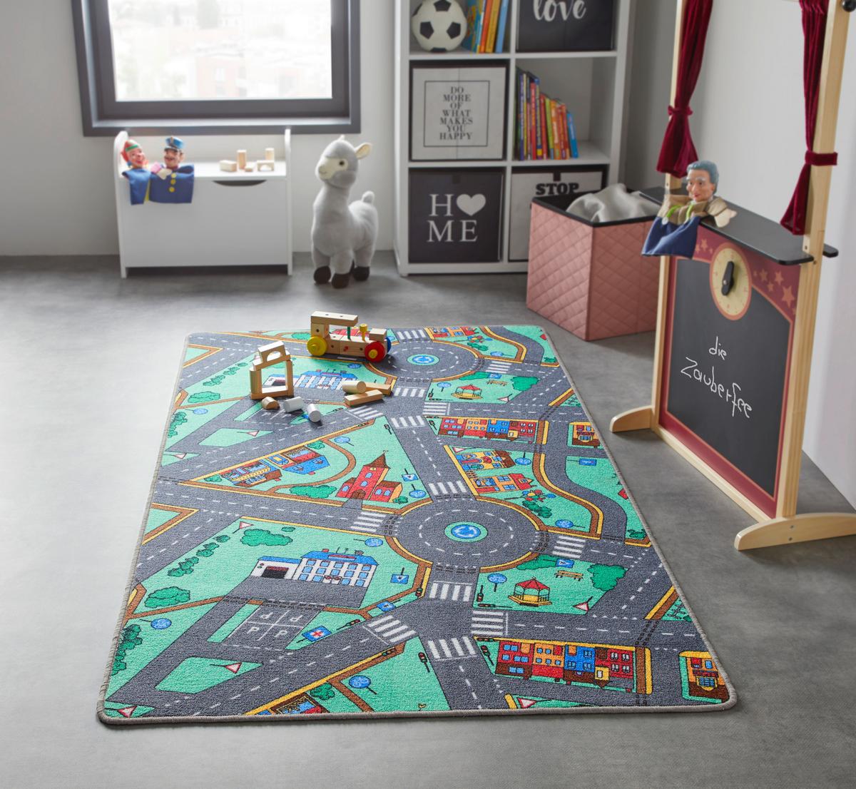 Spielteppich Ralley in Bunt ca. 100x175cm - Multicolor, Textil (100/175cm) - Modern Living